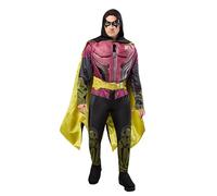 Rubies 884822 Disfraz de Robin de DC Comics Batman: Arkham City Deluxe con pecho musculoso, talla para adulto, multicolor, M