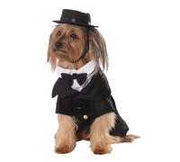 Rubie's 885933X Official Pet Dog Dapper Suit Costume, Black/White, X-Large XL