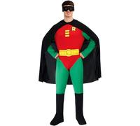 Rubies- Party_Supplies DC Comics Robin Disfraz de Adulto, Color Rojo/Verde, L (Rubie'S 888082-L)