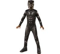 RUBIE'S Avengers Officiel Black Panther - Disfraz infantil clásico Black Panther - Talla 7-8 años - Disfraz de superhéroe infantil Marvel con mono y máscara, ideal para carnaval,