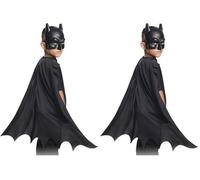 Rubies BATMAN SET CAPA Y MÁSCARA infantil, disfraz oficial, para carnaval, fiestas, cosplay (Paquete de 2)