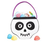 Rubies Bolsito fieltro portacaramelos Skull Esqueletos para niños y niñas, Accesorio, Complemento para disfraz, Truco o Trato para Halloween, Carnaval y Fiestas