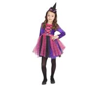 Rubies Bruja Miss Brujita Arañas para niñas Vestido con tul y diadema con sombrero, Licencia Oficial, para Halloween, Terror, Cosplay, Carnaval