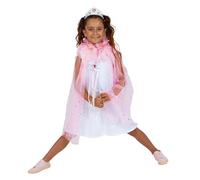 RUBIE'S - Capa rosa de princesa con tiara y baguette plateada, talla 5-8 años