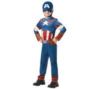 Rubies- Captain America Classic Marvel-Avengers capitán Disfraz infantil, rayas, Multicolor, niño: 3-4 (Rubie's 640832TODD)