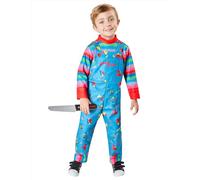 Rubies Child's Play 2 Chucky Disfraz de mono y cuchillo de espuma para niños pequeños, para fiestas temáticas y Halloween, 4T