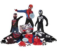 Rubies Cofre Spiderman para niños y niñas, incluye tres modelos de disfraz Spiderman, disfraz Miles Morales y Venom, Oficial Marvel para Navidad, Cumpleaños, Halloween