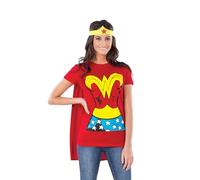 Rubbies- Wonder Woman T-Shirt Set DC Comics Disfraz para adultos, dibujo animado, Multicolor, M (Rubie's 880475