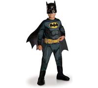 Rubies - DC Oficial - Batman - Disfraz clásico para niño - Talla 3-4 años - Disfraz con Mono Impreso, cinturón, cubrebotas, Capa Desmontable y máscara - Halloween, Carnaval
