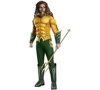 Rubie's Disfraz Aquaman Deluxe para adulto – Jumpsuit con pecho musculoso y cinturón