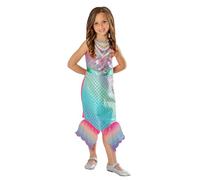 Rubies Disfraz Barbie Sirena Deluxe para niñas, Vestido sirena con tejido tornasolado, Oficial Mattel para Navidad, Carnaval, Halloween, fiestas y Cumpleaños