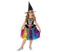 Rubies Disfraz Barbie Witch Deluxe para niñas, Vestido multicolor y sombrero, Oficial Barbie Mattel para Halloween, Carnaval, Navidad y cumpleaños