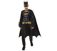 Rubies Disfraz Batman Black Core OPP adulto, Jumpsuit impreso digitalmente, capa y máscara, Licencia Oficial Warner Bros DC Comics para Carnaval, Halloween, fiestas y cosplay