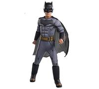 Rubies Disfraz Batman JL Movie Prmeium para niños y niñas, Jumpsuit con pecho musculoso, cubrebotas, capa y máscara, Oficial Warner Bros para Navidad, Carnaval, Halloween, Cumpleaños