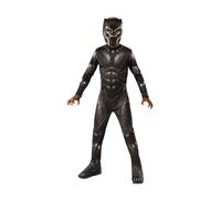 Rubie's Disfraz Black Panther Endgame – Jumpsuit, cubrebotas y máscara moldeada – niños y niñas