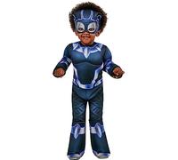 Rubies Disfraz Black Panther Saf Preschool para niños, Jumpsuit deluxe con máscara, Oficial Marvel, Spidey & Friends, para halloween, carnaval, navidad y cumpleaños