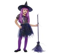 Rubies Disfraz Bruja Brilli Brilli para niñas, Vestido, sombrero y medias, Oficial Halloween, Carnaval, Cumpleaños y Fiestas