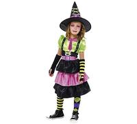 Rubies Disfraz Bruja Desigual para niñas, Vestido con cinturón y tirantes y sombrero, Oficial Halloween, Carnaval, Cumpleaños y Fiestas