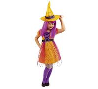 Rubies Disfraz Bruja Superstar para niña, Vestido color naranja con sombrero, Original, Brujitas, Witches, Adecuado para carnaval, cumpleaños y cosplay