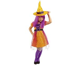 Rubies Disfraz Bruja Superstar para niña, Vestido color naranja con sombrero, Original, Brujitas, Witches, Adecuado para carnaval, cumpleaños y cosplay