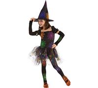Rubies Disfraz Bruja Telaraña para niñas, Vestido con sombrero y medias, Witches, Arañas, Brujita para cosplay y fiestas