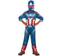 Rubies Disfraz Capitán América BNW Clásico para niños y niñas, Jumpsuit impreso digitalmente y máscara, Licencia Oficial Marvel, Brave New World para Carnaval, fiestas, cumpleaños y regalos