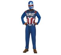 Rubies Disfraz Capitan America Brave New World para adulto, Jumpsuit impreso y máscara, Licencia Oficial Marvel para Carnaval, fiestas y cosplay