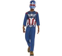 Rubies Disfraz Capitán América OPP Brave New World para niños y niñas Jumpsuit impreso y máscara, Licencia Oficial Marvel para Carnaval, fiestas, cumpleaños
