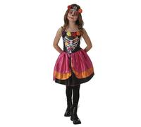 Rubies Disfraz Catrina del Bosque para niñas y niños, Vestido estampado y diadema, Licencia Oficial, Día de los Muertos, Calavera mexicana, Halloween