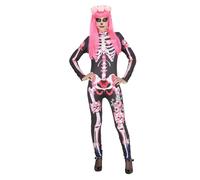 Rubies Disfraz Catrina Skelita para mujer, Mono estampado esqueleto y diadema de flores, Licencia Oficial, Día de los Muertos, Halloween, Fiestas