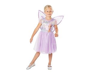 RUBIES - Disfraz clásico Barbie Hada para niños, talla 3-4 años, traje con vestido tutú tipo bailarina, color morado y par de alas con cierre de velcro