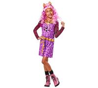 Rubies Disfraz Clawdeen classic para niñas, Vestido y diadema. Oficial Monster High, para Carnaval, Navidad, Cumpleaños, Fiestas y Halloween