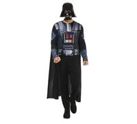 Rubies Disfraz Darth Vader Clásico para adultos, hombres y mujeres, Jumpsuit impreso con detalles, capa y máscara, Licencia Oficial Star Wars para Carnaval, fiestas, cosplay