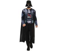 Rubies Disfraz Darth Vader Clásico para adultos, hombres y mujeres, Jumpsuit impreso con detalles, capa y máscara, Licencia Oficial Star Wars para Carnaval, fiestas, cosplay