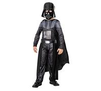 Rubies Disfraz Darth Vader Deluxe para niños, Jumpsuit impreso con máscara y capa, Oficial Star Wars Obi Wan Kenobi para Carnaval, Navidad, Halloween y cumpleaños