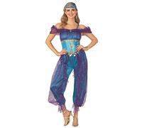 Bristol Novelty 700881S000 Disfraz de genio para mujer, adulto, azul, multicolor, talla S Halloween