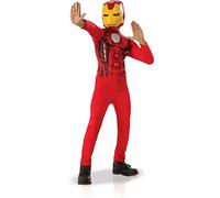 RUBIES- Disfraz de Iron Man Avengers para niños Talla L Gorros, máscaras y accesorios para fiesta, dibujo animado, Multicolor, 7-8 ans-117 à 128 cm (rubi-640921/L 128cm)