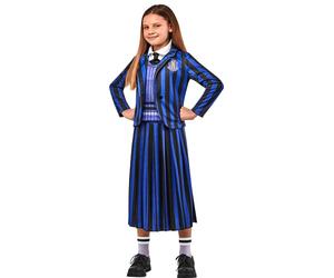 RUBIES - Disfraz de lujo oficial para niño miércoles - Top con cuello y corbata, chaqueta y falda larga - Enid Uniforme - Talla infantil a elegir - Serie Wednesday - Disfraz de Halloween, para