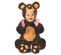 Rubies Disfraz de Osito Teddy para niño y niña, talla bebé 1 a 2 años, Mono color marrón con gorrito, original halloween, navidad, carnaval y cumpleaños