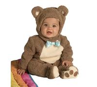 Rubies Disfraz de Oso para niño y niña, talla bebé 1 a 2 años, Mono color Marrón con gorrito, original de Rubies para halloween, navidad, carnaval y cumpleaños