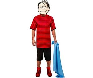 Rubie's Disfraz de Peanuts Linus para hombre, corto, máscara de espuma y manta, como se muestra, grande, Como se muestra, Large