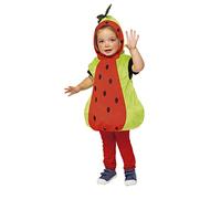 Rubies Disfraz de Sandía para niño y niña, talla bebé 1 a 2 años, Mono de Sandía color rojo y verde, medias verdes y gorro, original halloween, navidad, carnaval y cumpleaños.