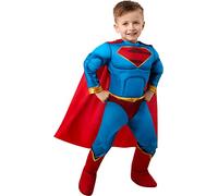 Rubies Disfraz de Superman Preschool Infantil, Jumpsuit con pecho musculoso, cubrebotas y capa, oficial Warner, para Carnaval, Navidad, Cumpleaños, Fiestas y Halloween.