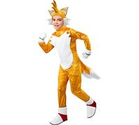 Rubies Disfraz de Tails deluxe para niños, Jumpsuit con cubrebotas, guantes y accesorio para la cabeza, Oficial Sega Sonic para Carnaval, Navidad, Cumpleaños, Fiestas y Halloween, 701141_L