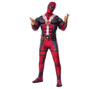 Rubies Disfraz Deadpool Deluxe para Adulto, Jumpsuit con pecho musculoso, cubrebotas, y máscara. Oficial de Marvel, para Carnaval, Navidad, Halloween y Cumpleaños