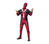 Rubies Disfraz Deadpool Deluxe para Adulto, Jumpsuit con pecho musculoso, cubrebotas, y máscara. Oficial de Marvel, para Carnaval, Navidad, Halloween y Cumpleaños.