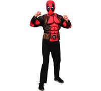 Rubies Disfraz Deadpool para adulto, Top impreso digitalmente y máscara, Licencia Oficial Marvel Deadpool 3 para Carnaval, Halloween, Navidad, Cosplay y Fiestas