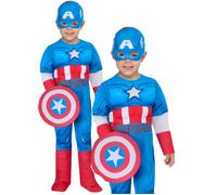 Rubies Disfraz Deluxe De Superhéroe Marvel Captain America, Multicolor, 2-6 Años
