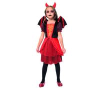 Rubies Disfraz Diablesa con alas para niñas, Vestido con alas y diadema, Licencia Oficial para Halloween, Truco o Trato, Carnaval, Cosplay