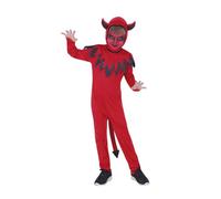 Rubies Disfraz Diablito para niños y niñas, Jumpsuit con cola y gorro con cuernos, Demonios, Diablos, Diablesa para cosplay y fiestas